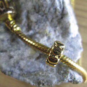 Gold Plated Sterling Silver Hearts European Spacer Charm